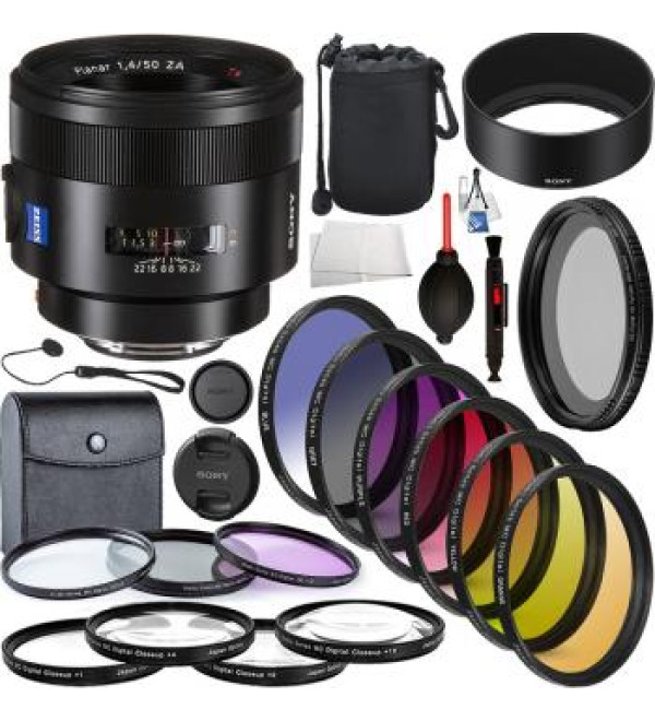 Sony Planar T* 50mm f/1.4 ZA SSM Lens - SAL50F14Z Extreme Lens Bundle