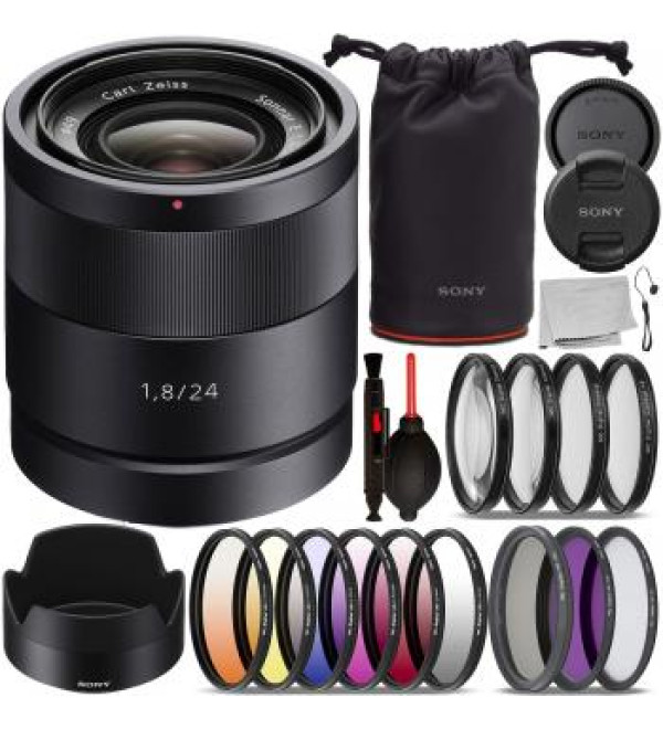 Sony Sonnar T E 24mm f/1.8 ZA Lens - SEL24F18Z with Essential Accessory Bundle