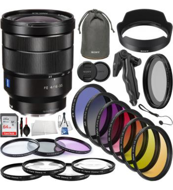 Sony Vario-Tessar T* FE 16-35mm f/4 ZA OSS Lens - SEL1635Z Professional Lens Bundle