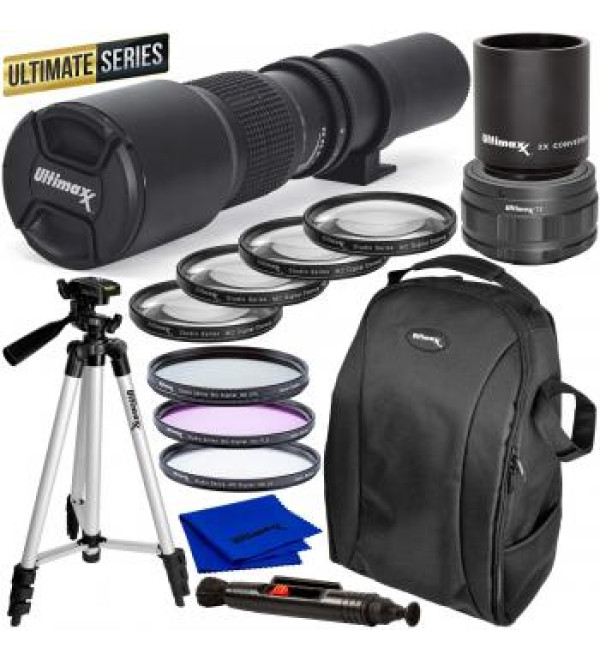 Ultimaxx High-Power 500mm/1000mm f/8 Manual Lens for Nikon Z-Mount Mirrorless Cameras and Accessory Bundle