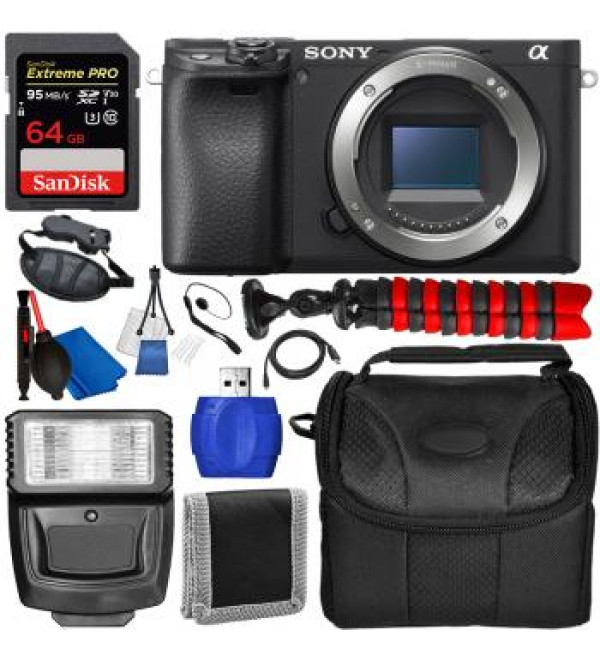 Sony Alpha a6400 Mirrorless Digital Camera (Body Only) with Essential Accessory Bundle